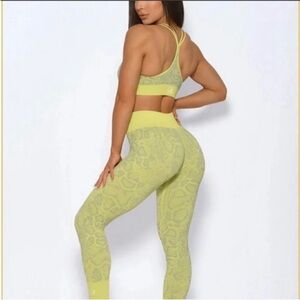 Bombshell Sportswear Neon Yellow Snake-Print Leggings